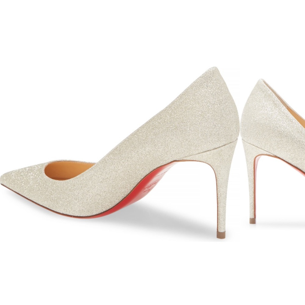 Christian Louboutin Kate 85 Glitter Mini in Ivory